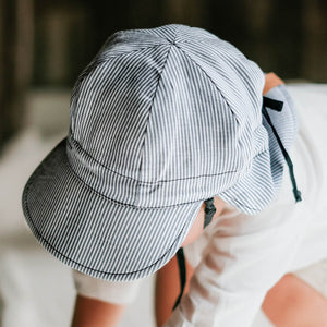 'Lounger' Baby Reversible Flap Sun Hat | Charlie/Indigo
