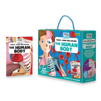 The Human Body Puzzle & Book Set, 200 pcs