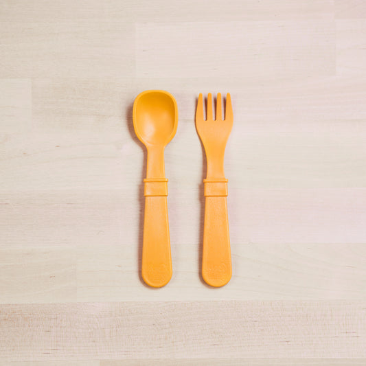 Re-Play Toddler Utensils - Sunny Yellow