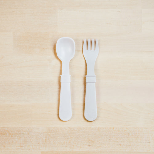 Re-Play Toddler Utensils - White