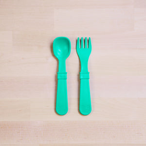 Re-Play Toddler Utensils - Aqua