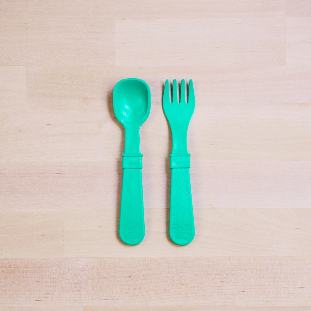 Re-Play Toddler Utensils - Aqua