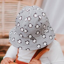 Load image into Gallery viewer, Toddler Bucket Sun Hat | Penguin SIZE 6-12M and 1-2YR