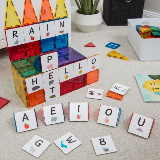 Magnetic Tile Toppers | Alphabet Upper Case (40pc)