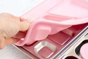 Leakproof Stainless Steel Lunch Box | Pink Seal and Lids
